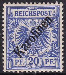 Karolinen - 1899  Freimarke Deutsches Reich mit Aufdruck