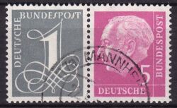 1958  Freimarke: Bundespräsident Theodor Heuss - Zusammendruck