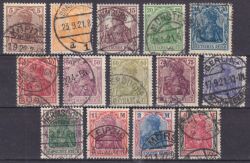 1920  Freimarken: Germania in Farbänderungen