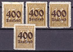 1923  Freimarken: Ziffern mit neuem Wertaufdruck