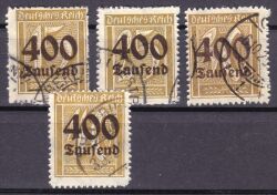 1923  Freimarken: Ziffern mit neuem Wertaufdruck