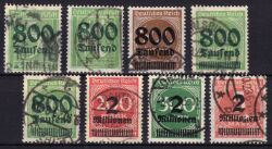 1923  Freimarken mit neuem Wertaufdruck
