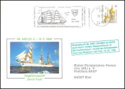 1994  Sonderkarte der "Gorch Fock" zur 99. Ausbildungsreise