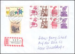 1990  Mischfrankatur auf R-Brief