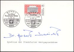 Dr. Herbert Schlicht - Frankfurter Wertpapierbörse