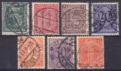 1920  Dienstmarken für Preußen mit Ablösungsziffer "21"