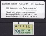 1981  Automatenmarke mit geschlossenen Transportlöchern