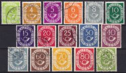 1951  Freimarken: Posthorn im kompl. Satz
