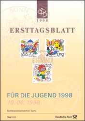 1998  Amtliche Ersttagsbltter im kompl. Jahrgang