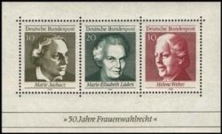 1969  Frauenwahlrecht in Deutschland mit Abart "fehlendes Zähnungsloch"