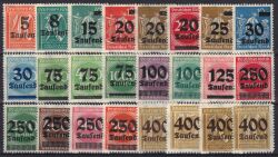 1923  Freimarken mit neuem Wertaufduck