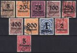 1923  Dienstmarken mit neuem Wertaufdruck