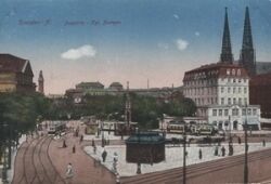 Dresden - Postplatz und Kgl. Zwinger