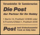 1972  Markenheftchen - Unfallverhütung