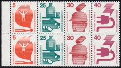 1973  Freimarken: Unfallverhtung - Heftchenblatt