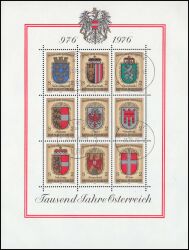 1976  1000 Jahre Österreich - Wappen der Bundesländer
