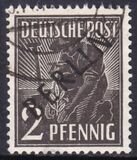 1948  Freimarken: Schwarzaufdruck Berlin  02 Pfennig