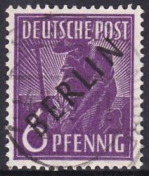 1948  Freimarken: Schwarzaufdruck Berlin  06 Pfennig