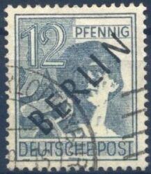 1948  Freimarken: Schwarzaufdruck Berlin  12 Pfennig