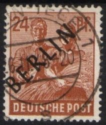 1948  Freimarken: Schwarzaufdruck Berlin  24 Pfennig