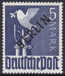 1948  Freimarken: Schwarzaufdruck Berlin