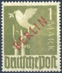 1949  Freimarken: Rotaufdruck  Berlin