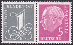 1958  Freimarken: Theodor Heuss/Ziffer