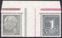 1956  Freimarken: Theodor Heuss/Ziffer