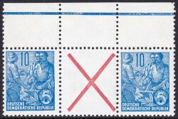 1957  Freimarken: Fnfjahrplan WZ 6