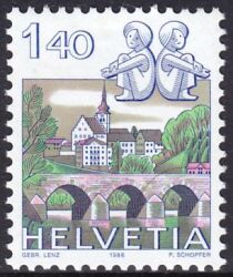 1986  Freimarke: Tierkreiszeichen und Landschaften