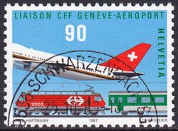 1987  Bahnanschlu am Flughafen Genf