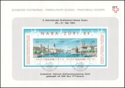 1984  Sammelblatt zur 5. Internationale Briefmarkenmesse in Essen