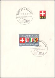 1965  Faltblatt der schweizer PTT mit Sonderstempel - Automobilpostbureau