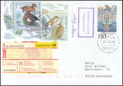 1998  Mischfrankatur auf R-Brief