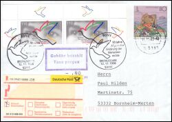1998  Mischfrankatur auf R-Brief