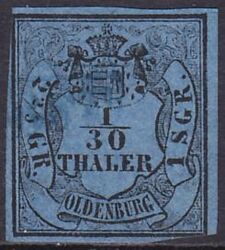 1852  Freimarke: Oldenburgisches Hauswappen mit Krone