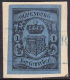 1859  Freimarke: Oldenburgisches Staatswappen mit...