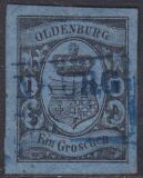 1859  Freimarke: Oldenburgisches Staatswappen mit...