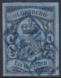 1859  Freimarke: Oldenburgisches Staatswappen mit...