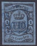 1859  Freimarke: Oldenburgisches Staatswappen mit...