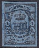 1859  Freimarke: Oldenburgisches Staatswappen mit...