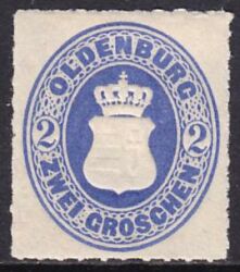 1867  Freimarke: Oldenburgisches Hauswappen mit Herzogkrone