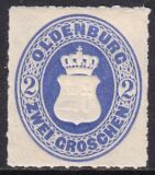 1867  Freimarke: Oldenburgisches Hauswappen mit Herzogkrone
