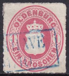 1867  Freimarke: Oldenburgisches Hauswappen mit Herzogkrone