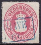 1867  Freimarke: Oldenburgisches Hauswappen mit Herzogkrone