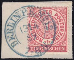 Nr. 0238 b - Nachverwendeter Preuenstempel - Berlin P. E. No. 12 / K2