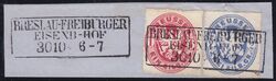 Nr. 0441 - Nachverwendeter Preußenstempel - Breslau Freiburger Eisenb.- Hof  / R3