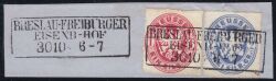 Nr. 0441 - Nachverwendeter Preußenstempel - Breslau Freiburger Eisenb.- Hof  / R3