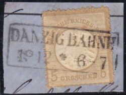 Nr. 0722 - Nachverwendeter Preußenstempel - Danzig Bahnh. / R2