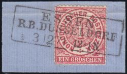 Nr. 0949 - Nachverwendeter Preußenstempel - Essen R. B. Düsseldorf / R3